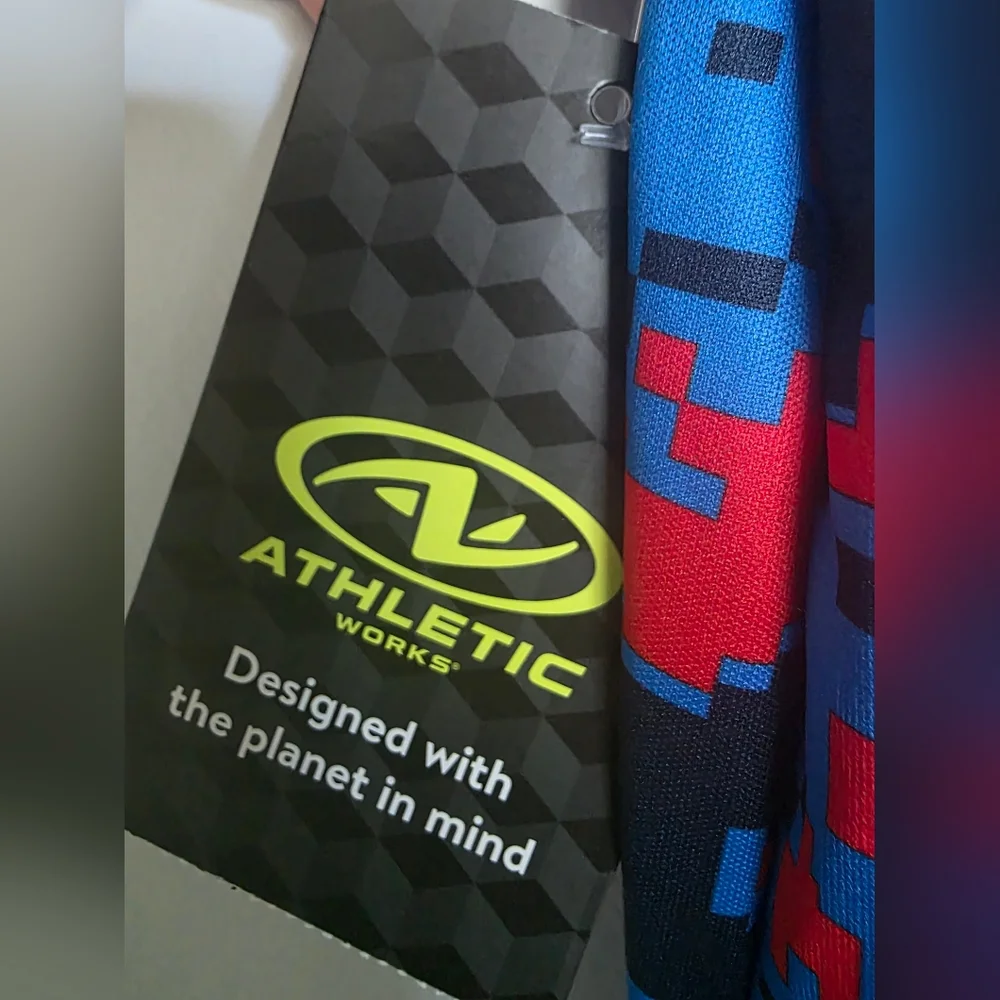 Athletic Works Boys Kids Short Sleeve Active Tshirt Blue Red Camo Size XXL 18